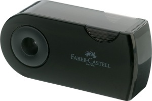 Set 6 Ascutitoare Faber-Castell cu Container, Negru, Ergonomice - Img 2