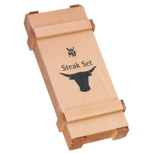 Set 6 Cutite pentru Steak WMF Ranch, Cromargan Inox, Maner Eichenholz, 24 cm - Img 9