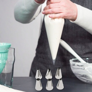 Set 6 Spritztule din Otel Inoxidabil Zenker pentru Decorat Torturi si Cupcakes - Img 2
