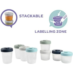 Set 8 recipiente de depozitare BEABA, 4x150ml si 4x250ml, 100 etans - Img 2