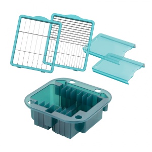 Set accesorii Genius Nicer Dicer Chef Professional 5 piese turcoaz cu lame protejate