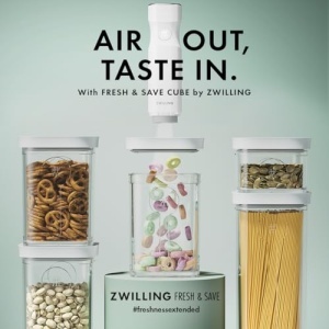 Set accesorii pentru organizare bucatarie Zwilling Fresh Save Cube, 3 piese, gri, silicon BPA-free - Img 3