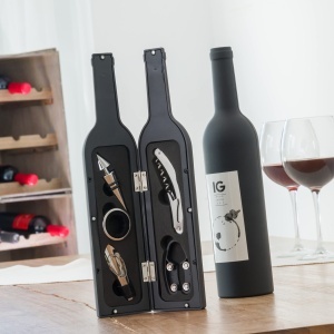 Set accesorii pentru vin InnovaGoods 5 piese design elegant negru - Img 2
