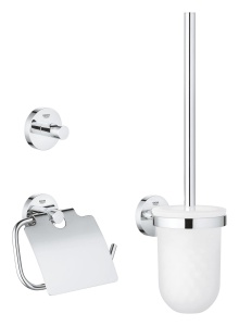 Set baie GROHE Start 3in1, crom, cu suport pentru periuta, suport pentru hartie si prosop