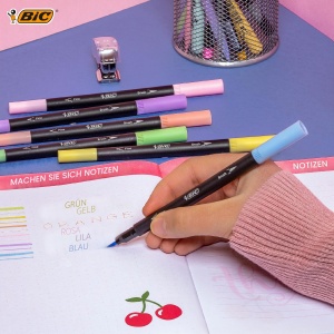 Set BIC Pastel de 23 de piese 6 Marker, 5 Creioane mecanice, 6 Fineliner, 6 Textmarker - Img 4