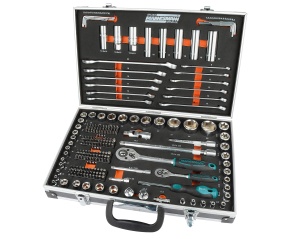 Set chei tubulare Bruder Mannesmann 232 piese M98432 otel crom-vanadiu in geanta aluminiu