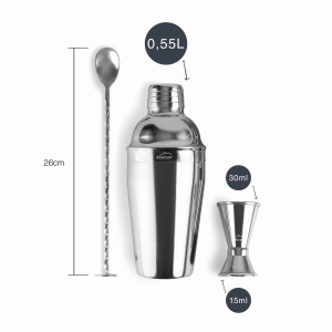 Set Cocktail Lacor 62181 10 Piese Design Portabil Suport Bambus Otel Inoxidabil 1810 - Img 2