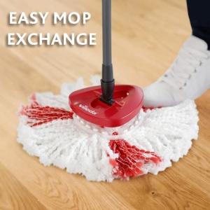 Set complet de mop Vileda Turbo, mop de podea cu cap de mop din microfibra, maner telescopic (58-123cm), galeata cu pedala de rotire si picior, pentru toate pardoselile, sistem de stergere sustenabil, ambalaj ecologic - Img 5