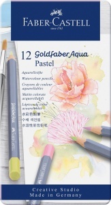 Set Creioane Aquarell Faber-Castell Goldfaber Aqua 12 Culori Pastel