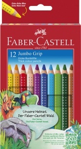 Set Creioane Colorate Faber-Castell Jumbo Grip, 12 Culori, Ergonomic