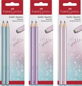 Set creioane Faber-Castell 111683 - 2 Jumbo, culori metallic, ocean, violet, rose