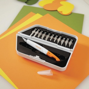 Set Cutter Precision Fiskars 1024384 13 piese AlbPortocaliu Lame din otel inoxidabil - Img 4
