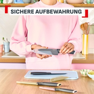 Set de 3 cutite Tefal Slicy, inox cu maner Soft Touch, culori pastel - Img 5