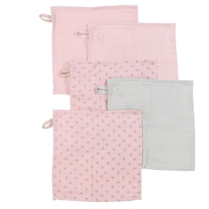 Set de 5 Lavete pentru Bebei Roba Organic Lil Planet, 100 Bumbac Bio, RozMauve