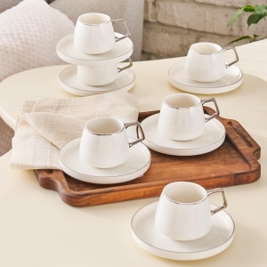 Set de 6 Cesti Cafea Karaca Saturn, Porcelain, 90 ml, Design Elegant - Img 5
