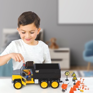 Set de Actiune Cat Workforce Hauler cu 18 Piese, Camion cu Sunete si Figurina - Img 7