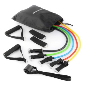 Set de benzi elastice InnovaGoods cu manere din spuma, 5 piese, multicolor