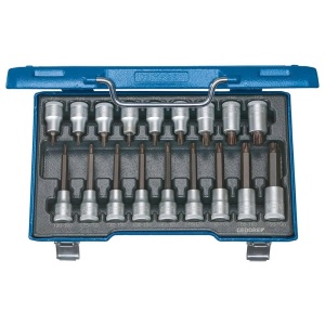 Set de biti pentru surubelnita GEDORE TX, 18 piese, CrV, cutie metalica