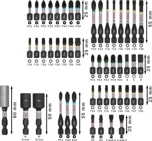 Set de Bits Impact PRO Bosch 50 piese, rezistenta ridicata, 14 inch - Img 3