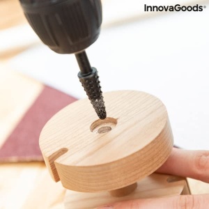 Set de burghie InnovaGoods, 10 piese, pentru lemn si PVC, design ergonomic, negru - Img 4