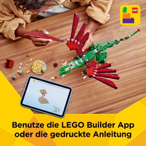 Set de Constructie LEGO Creator 3in1 Gruner Drache 31161 - 715 Piese, 3 Modele, pentru Copii 9 - Img 6