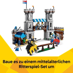 Set de Constructie LEGO Creator Ritterburg 3-in-1, 1371 piese, 6 figurine - Img 7