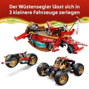 Set de Constructie LEGO NINJAGO Wustensegler 3-in-1 cu 6 Minifigurine, 1214 Piese - Img 3