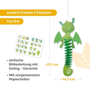 Set de creatie HABA Falten Feuerdrache 6 draci, materiale de calitate, pentru copii 3 - Img 4