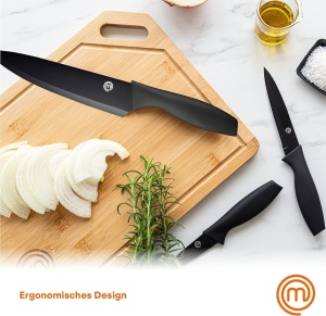 Set de cutite MasterChef, 5 piese, inox, maner ergonomic, negru - Img 3