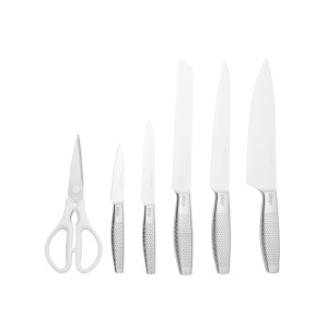 Set de cutite Ninja StaySharp 6 piese, otel inoxidabil, cu suport alb - Img 2