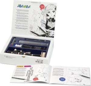 Set de desen Faber-Castell Manga Starter, 6 piese, incluzand tusche si creion - Img 2