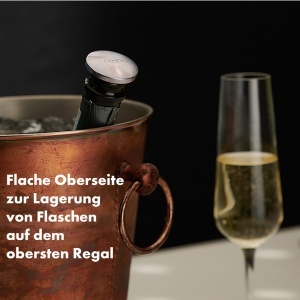 Set de dopuri pentru sticle de vin OXO Steel, din otel inoxidabil, rezistent la scurgeri - Img 4