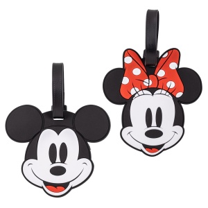 Set de etichete de bagaj Disney Mickey si Minnie Mouse, 2 piese, rosu si negru