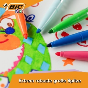 Set de Filzstifte BIC Kids Visacolor XL, 12 culori, pentru copii de la 3 ani - Img 5