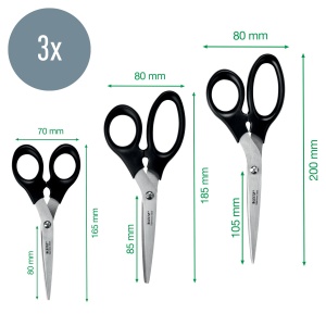 Set de Foarfeci Leitz 165185200 mm, inox, ergonomic, 3 bucati - Img 4