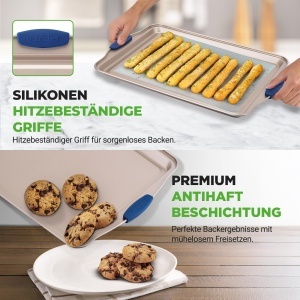 Set de forme de copt NutriChef 6 piese, antiaderente, cu manere din silicon, pentru cuptor - Img 6