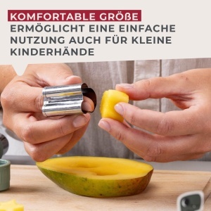 Set de forme pentru legume Fackelmann, 9 piese, inox, maner antiderapant, gri-verde - Img 5