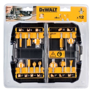 Set de freze din carbura DEWALT 12 piese, design anti-kickback, cutite HM, cutie inclusa - Img 2