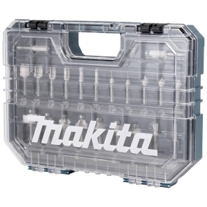 Set de freze Makita D-74778, 22 piese, 8 mm, in cutie de transport
