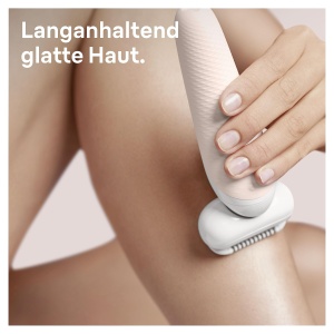 Set de frumusete Braun Silk-epil 9 Flex, epilator femei / indepartator de par, perie de curatare faciala FaceSpa, 9 accesorii, geanta, cu cap flexibil pentru o indepartare mai usoara a parului, 9100, alb/auriu - Img 2