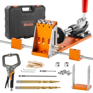 Set de Gaurit VEVOR pentru Gauri Pocket Hole, Aluminiu si Inox, Portabil