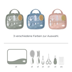 Set de ingrijire pentru bebelusi Nuvita 1146, BPA-free, culoare Sage Green, ideal pentru calatorii - Img 5