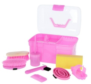 Set de ingrijire pentru copii Kerbl Putzbox 321766, 8 piese, roz
