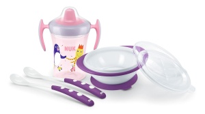 Set de invatare NUK Pahar cu maner (230 ml) Lila BPA-free