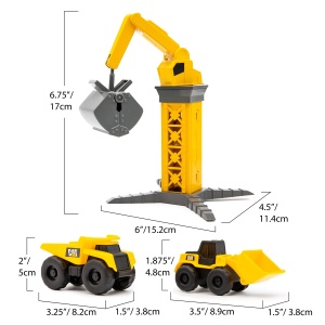 Set de Joaca CAT Little Machines - 2 Vehicule, Kran Functionabil, Insta-Dirt - Img 3