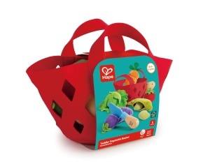 Set de Joaca Hape Gemusekorbchen 8 Piese Legume din Material Textil cu Accesorii pentru Bucatarie - Img 9