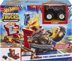 Set de joaca Hot Wheels Monster Trucks 5-Alarm cu camion si masina distrusa - Img 6