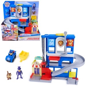 Set de Joaca PAW PATROL Quartier de Salvare cu 3 Figurine si Masina, 30 cm