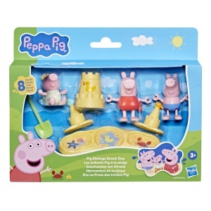 Set de Joaca Peppa Pig - 8 Piese, Figurine Peppa, George si Evie, Accesorii Plaja - Img 2