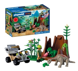 Set de Joaca PLAYMOBIL Dinos 72069 cu Quad, T-Rex Baby si Brachiosaurus Baby